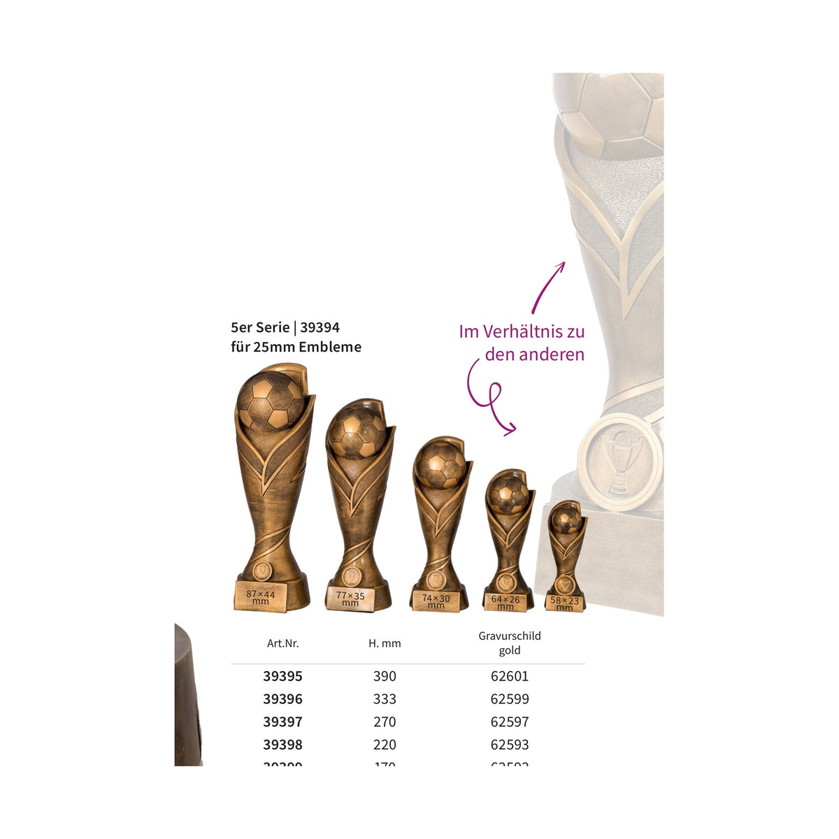 Resinfigur Fußball 39395–39399