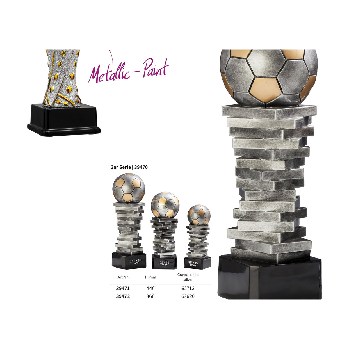 Resin Soccer-Trophy 39471–39473