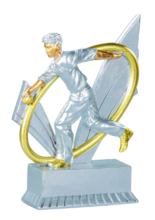 Boule- und Pétanque-Figur 31424, 12 cm, Silber und Gold