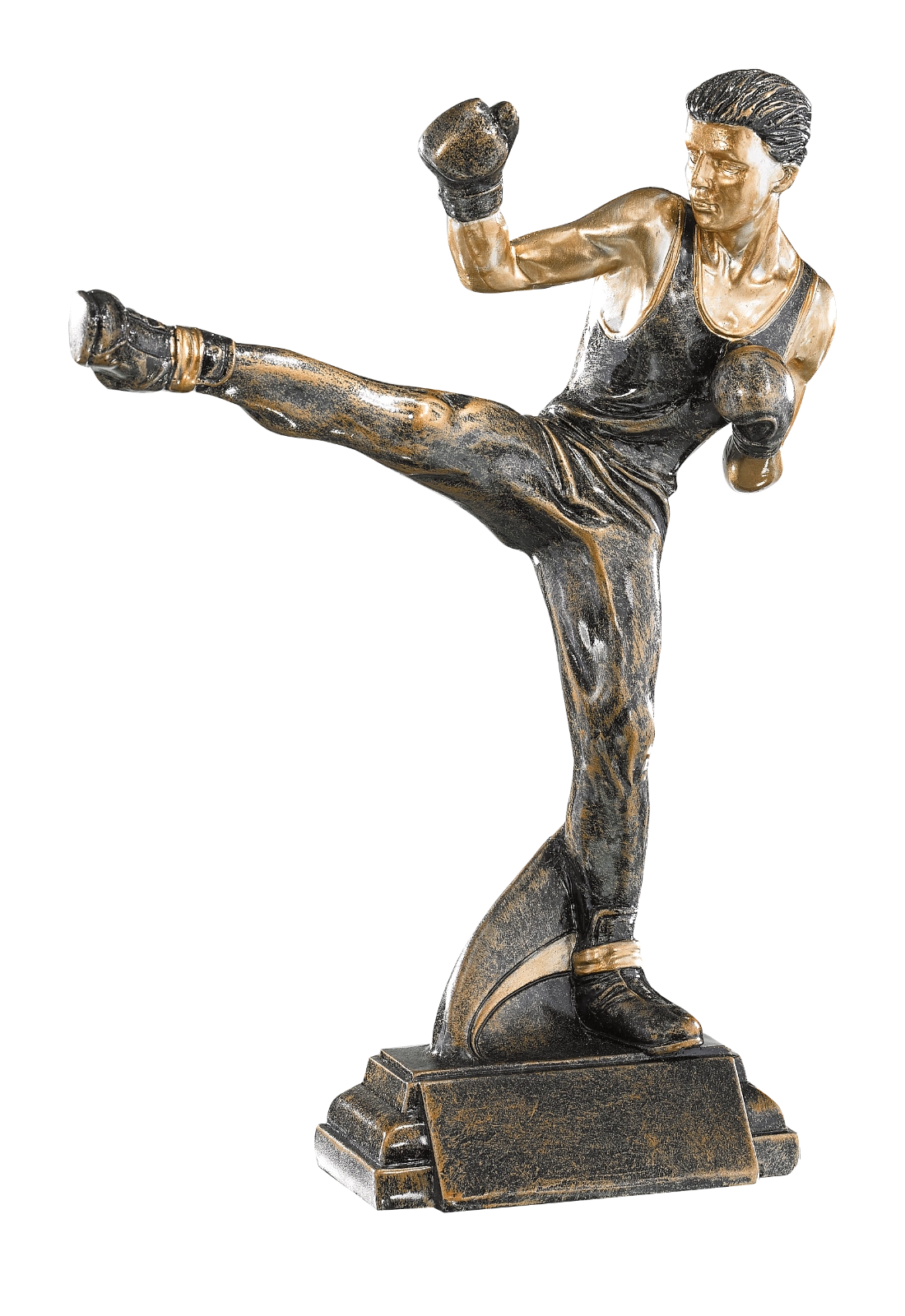 Karate – Kämpfer mit Fußtritt 52558 – 27 cm, Figur mit Gravur