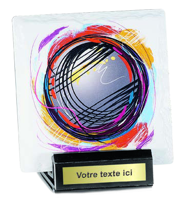 Boule & Pétanque – Keramiktrophäe, 13 cm mit Gravur