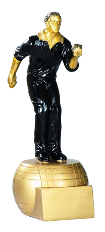 Boule & Pétanque – Spieler Schwarz/Gold, 20 cm mit Gravur