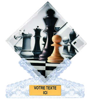 Schach-Keramiktrophäe mit Figurenmotiv – 25 cm mit Gravur