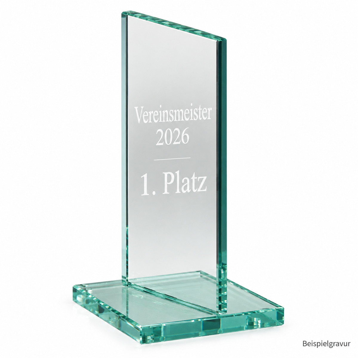 Glaspokal Serie 35260 – Beispielgravur Vereinsmeister 2026 / 1. Platz