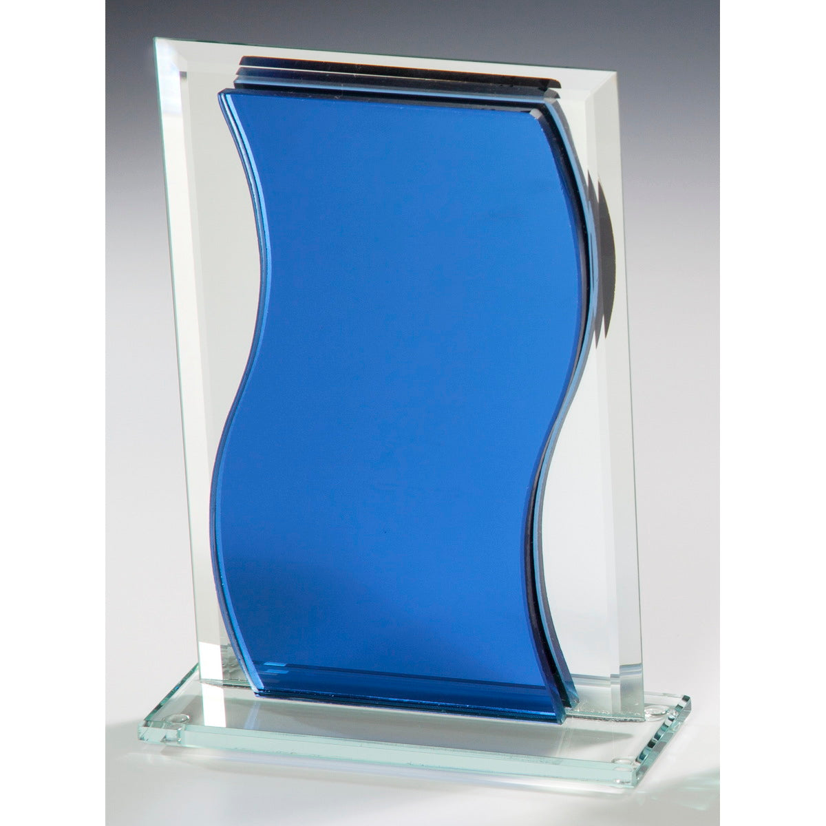 Glastrophäe Blau mit Spiegelglas – 67190–67192