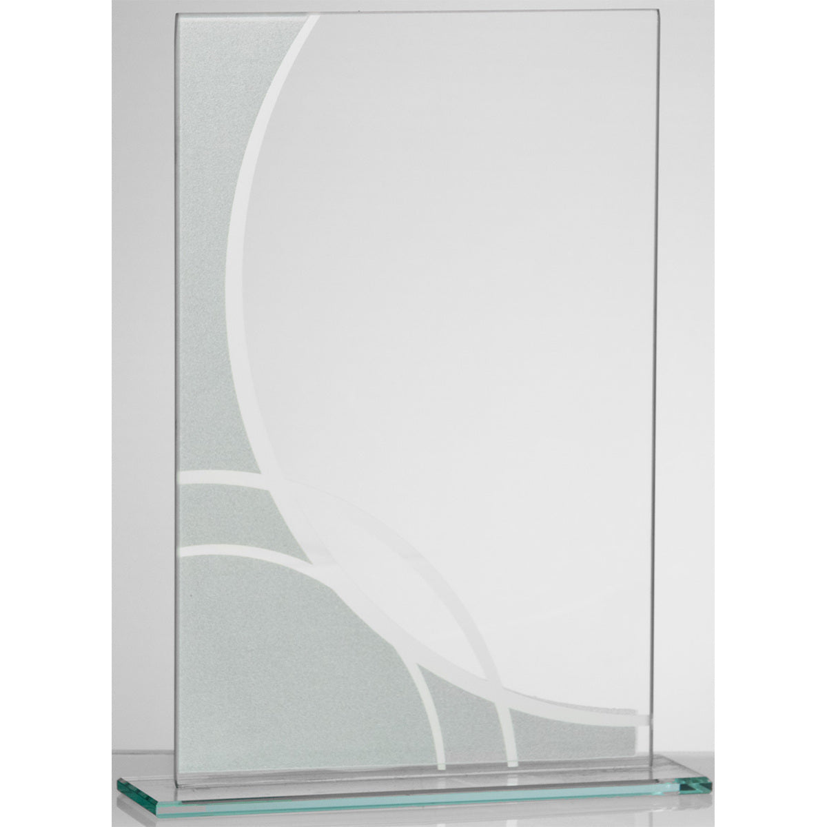 Glastrophäe Metalloptik Silber, 205 × 150 mm – 68391
