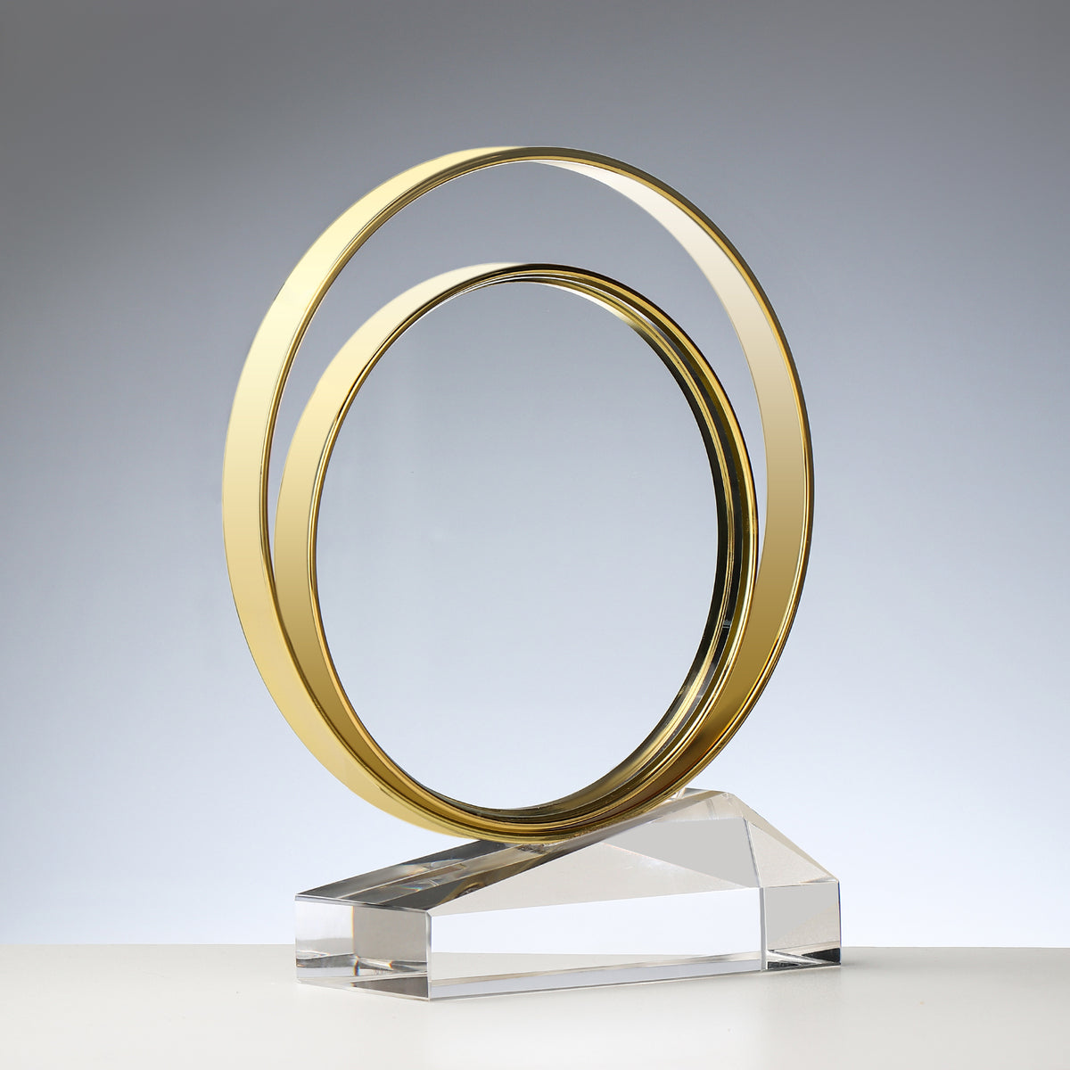 Runder Glas-Metall-Award Gold, Ø 12 cm – 68457