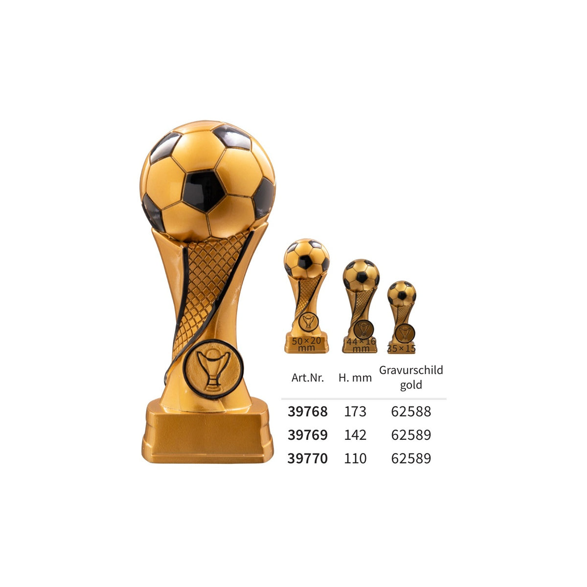 Fußball Trophäe 39768–39770