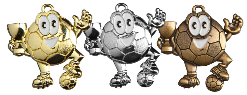 Kinder-Fußballmedaille 9147 in Gold, Silber und Bronze