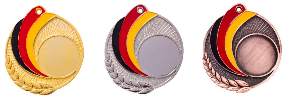 Zamak-Medaille 9218 in Gold, Silber und Bronze