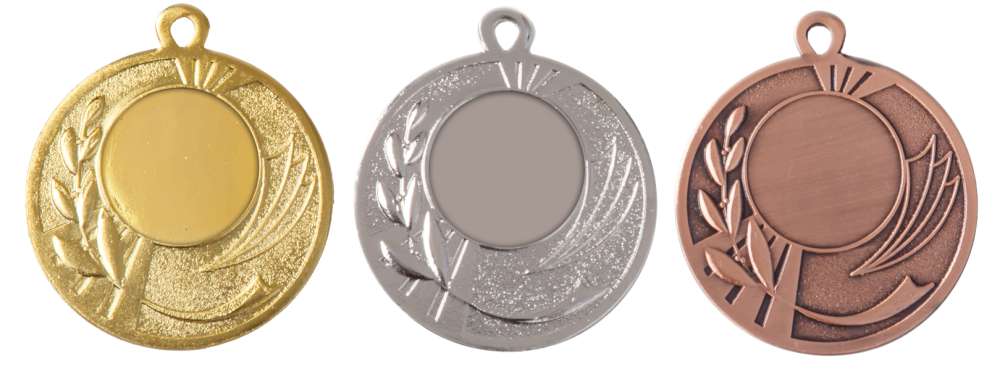 Eisen-Medaille 9248 in Gold, Silber und Bronze