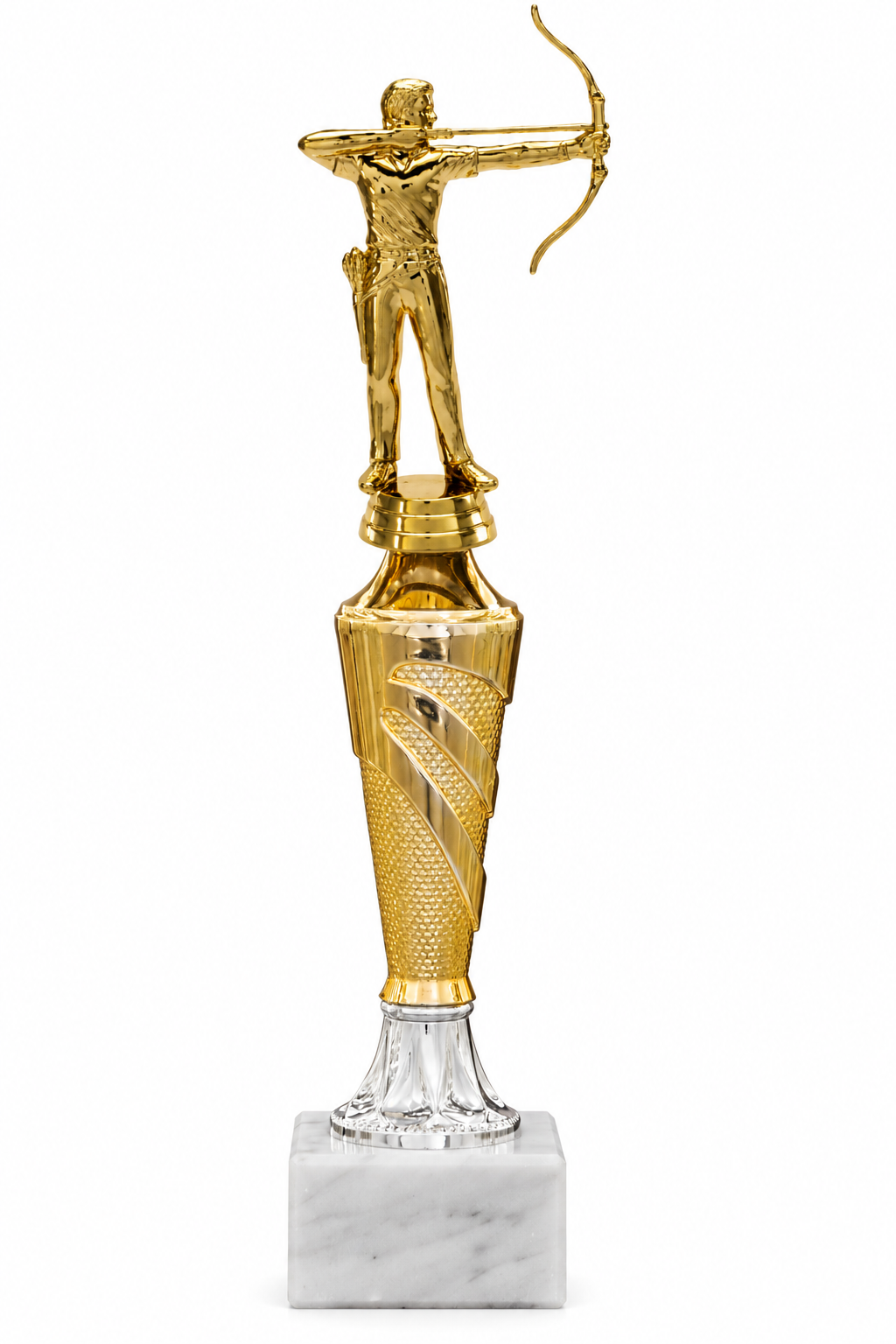 Bogenschützenpokal Gold – Figur 34484 mit Unterbau 59401 (Bildmontage)