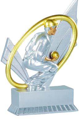 Boule- und Pétanque-Figur 31425, 12 cm, Silber und Gold