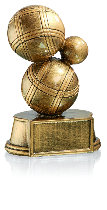 Boule & Pétanque – Kugeltrophäe Antikgold, 15 cm mit Gravur