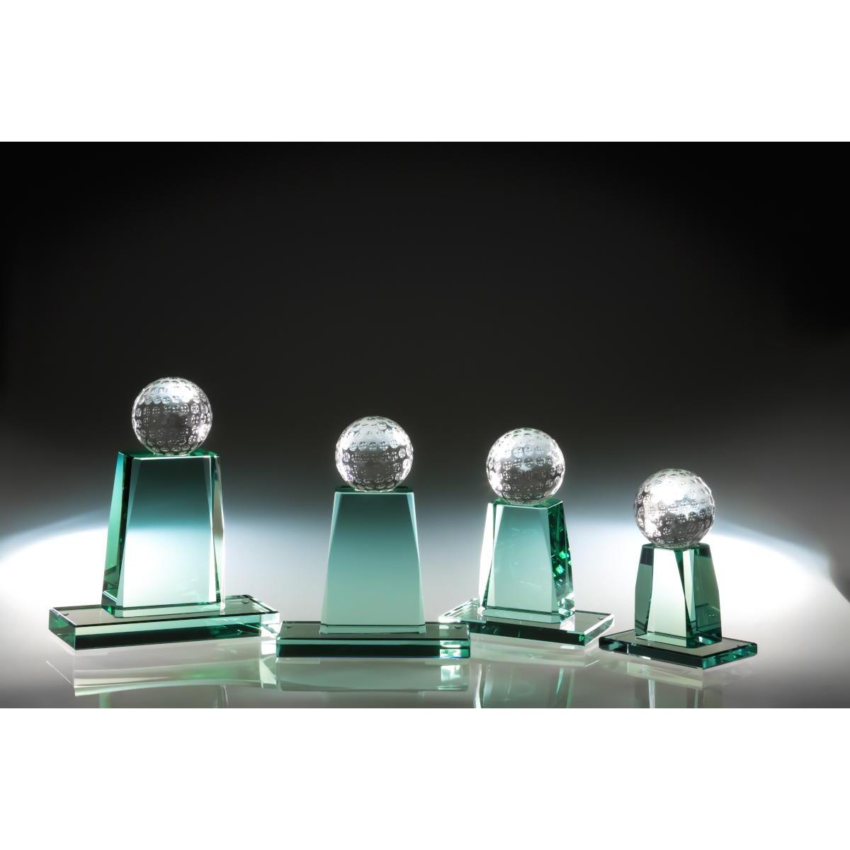 Jadeglas-Golf-Trophäe mit Kugel – 67131–67133