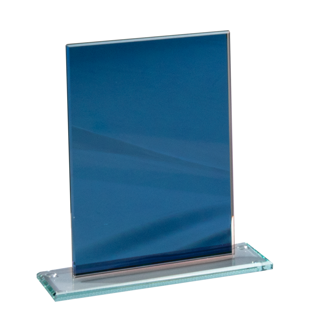 Spiegelglas-Trophäe Blau, 150 × 140 mm – 68359
