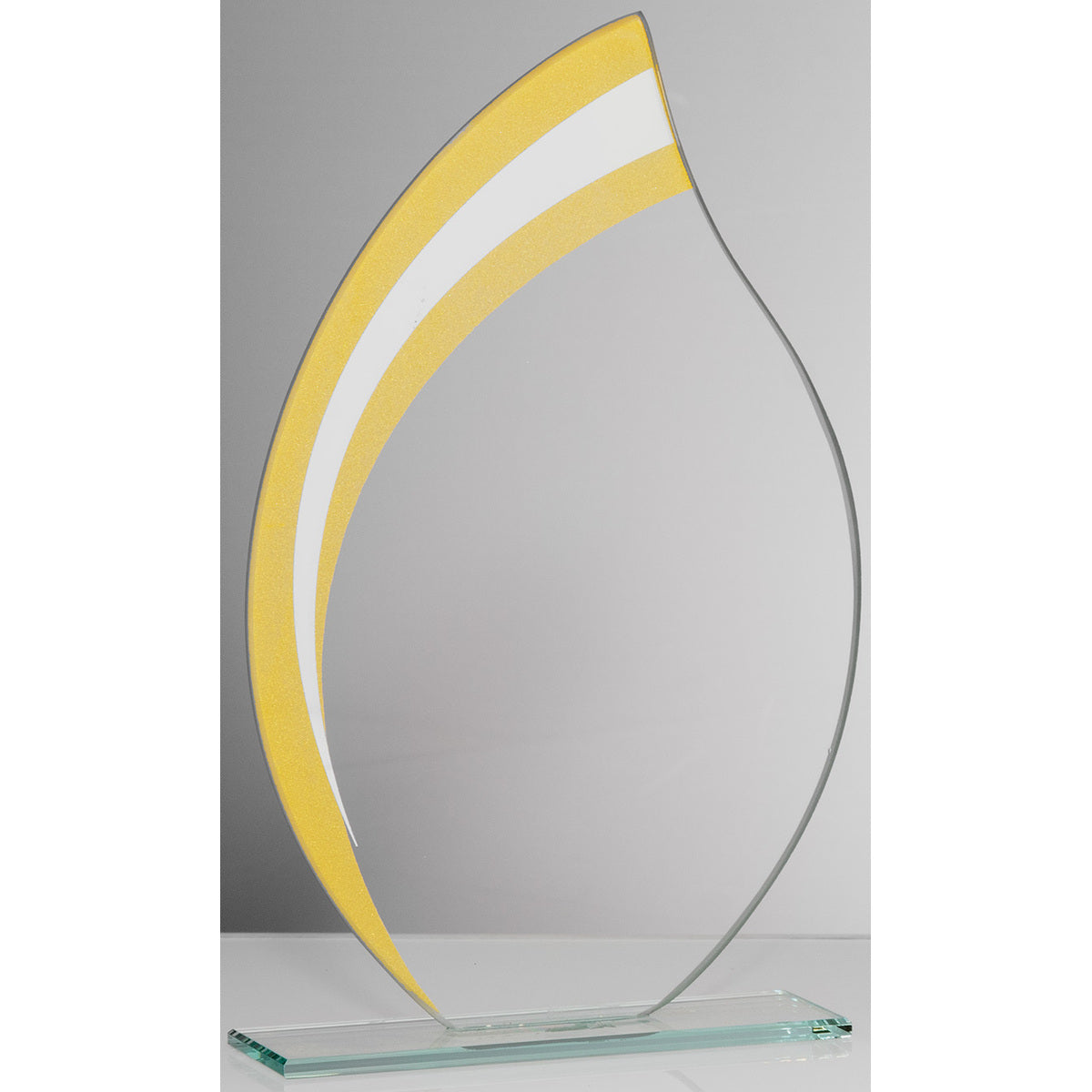 Glastrophäe Metalloptik Gold, 225 × 140 mm – 68386