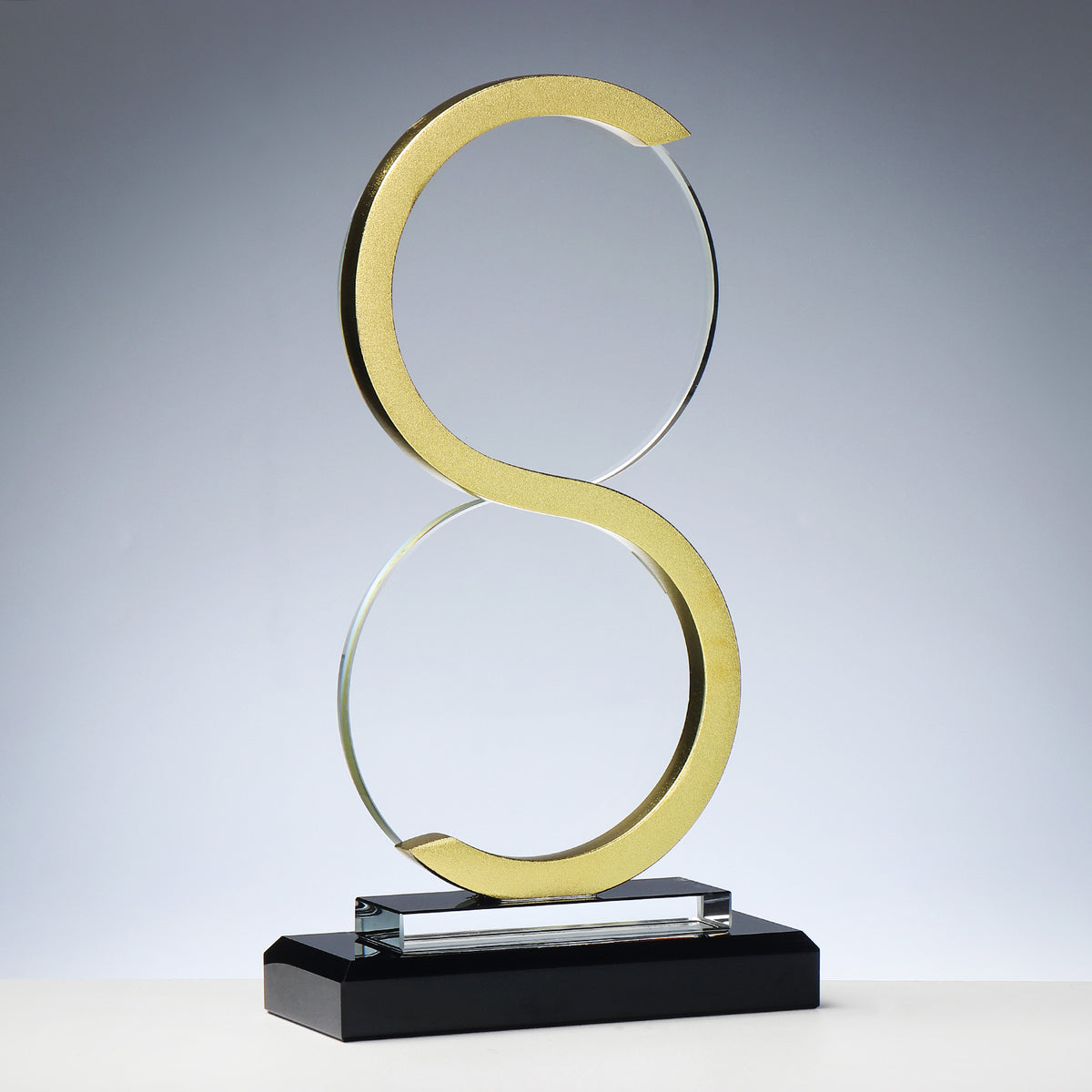Runder Glas-Metall-Award Gold, Ø 10 cm – 68454
