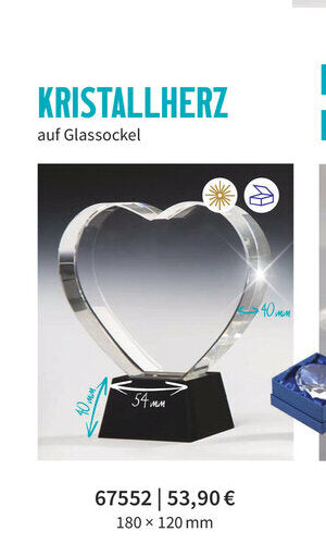 Kristallglas-Herz 67552 mit blauer Geschenkbox
